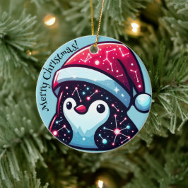 Galaxy Penguin | Navidades cósmicos Ornamento cerá