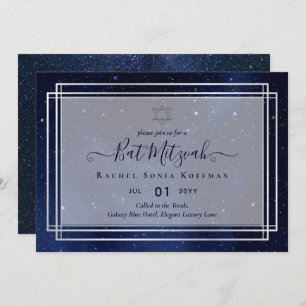 Galaxy Starry Night BAT MITZVAH Agate Invitación