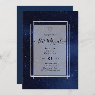Galaxy Starry Night BAT MITZVAH Agate Invitación