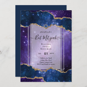 Galaxy Starry Night BAT MITZVAH Agate Invitación