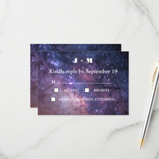 Galaxy Starry Night Nebula Mystical Modern RSVP (Anverso/Reverso In Situ)
