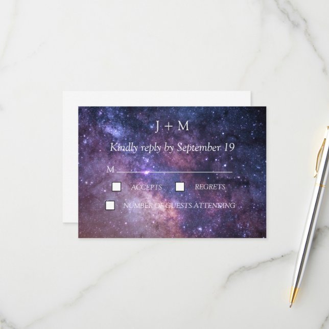 Galaxy Starry Night Nebula Mystical Modern RSVP (Anverso/Reverso In Situ)
