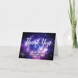 Galaxy Starry Night Space Boda Gracias Tarjeta