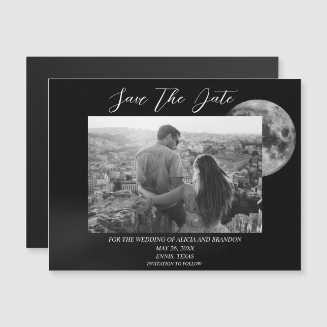 Galaxy Starry Night Stars Sky Boda Moon Magnet (Anverso/Reverso)