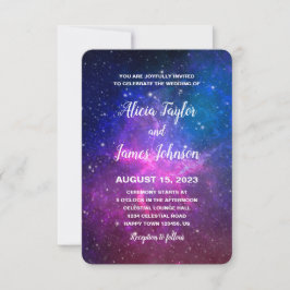 Galaxy Stars Invitación Boda Cumpleaños