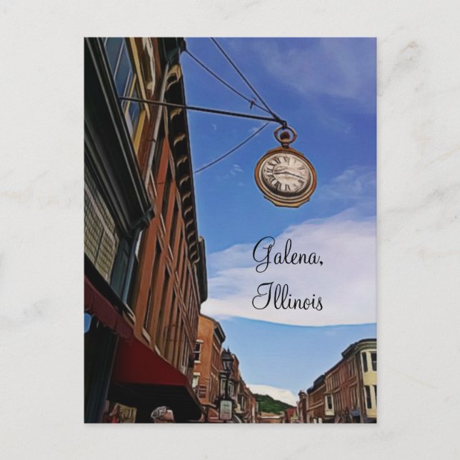 Galena, tarjeta postal Keepsake de Illinois (Anverso)