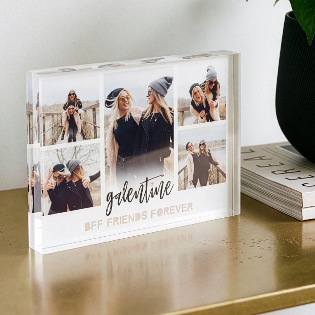 Galentine BFF Amigos Por Siempre Collage de fotos  (best friends gift,bff photo collage,best friends forever keepsake,galentines day gift,multiple photo)