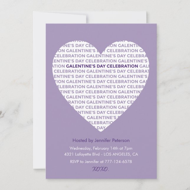 Galentine Valentines invitación xoxo Amigos Corazó (Anverso)