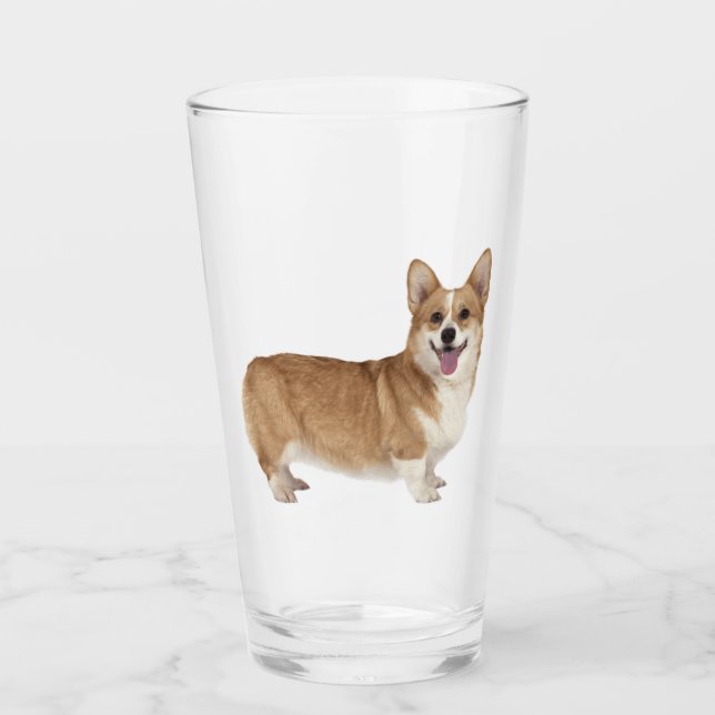 Galés Corgi Dog Mascota Animal Glass (Anverso)
