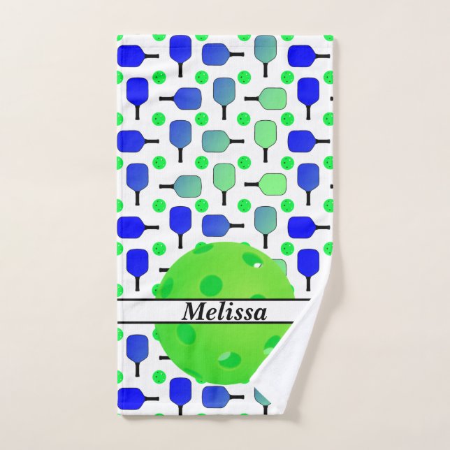 Gales de bolas de pato azules y verdes personaliza (Toalla de mano)
