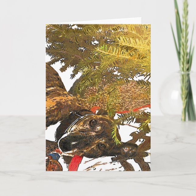 Galgo debajo del árbol de navidad (Anverso)