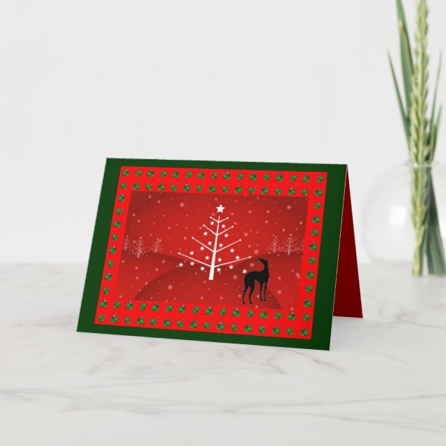 Galgo en el resplandor del navidad (Anverso)