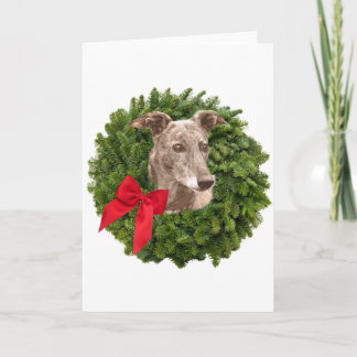 Galgo en guirnalda de Navidad