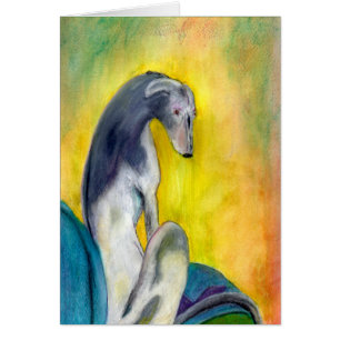 Galgo que se sienta (a394)