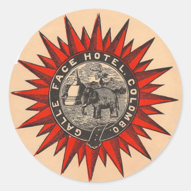 Galle Face Hotel Retro Pegatina del equipaje (Anverso)