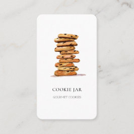 Galleta acuarela sobre la tarjeta de visita de la