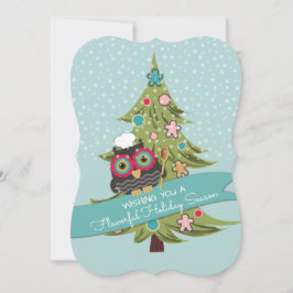 Galleta de búho árbol de Navidad horneado de vacac