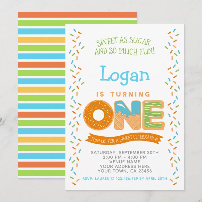 Galleta del helado del buñuelo, invitación del (Anverso / Reverso)