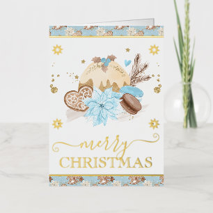 Galletas de acuarela azul y Navidad de chocolate c