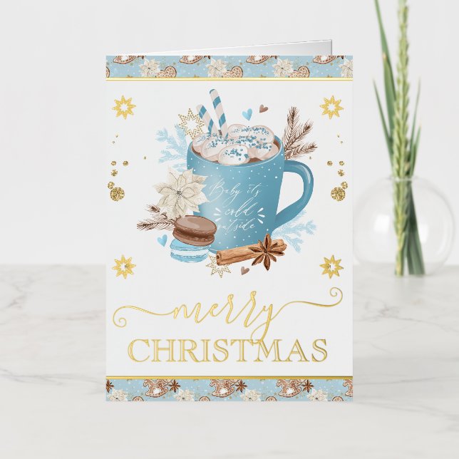 Galletas de acuarela azul y Navidad de chocolate c (Anverso)