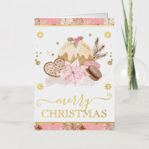 Galletas de acuarela rosa y Navidad de cacao calie