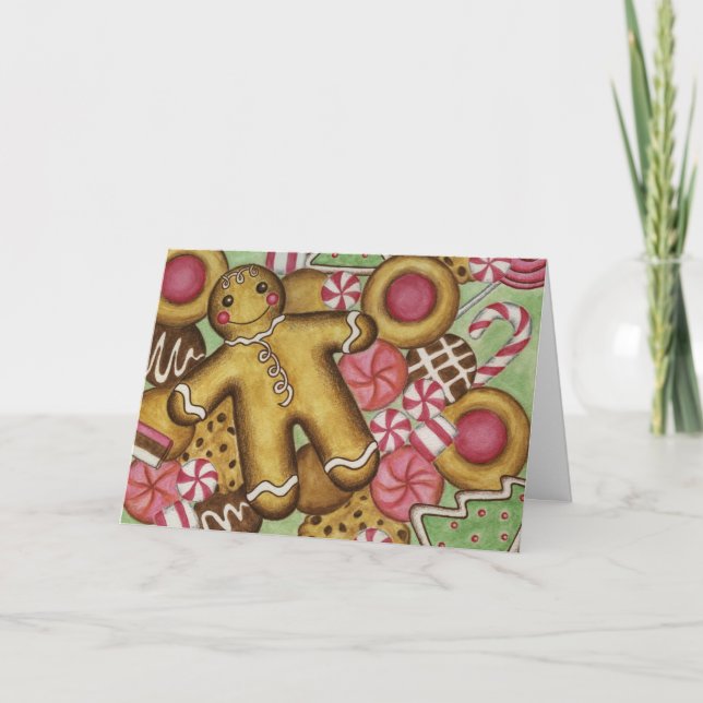 Galletas de jengibre de tarjeta de Navidad (Anverso)