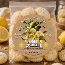 Galletas de Limón Caseras Rústicas Etiqueta Profes