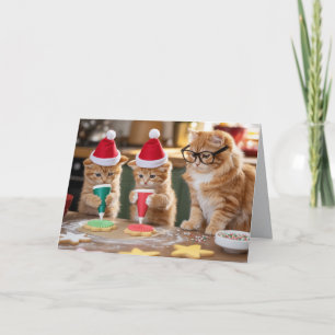 Galletas De Navidad De Gato Naranja Lindo Tarjeta