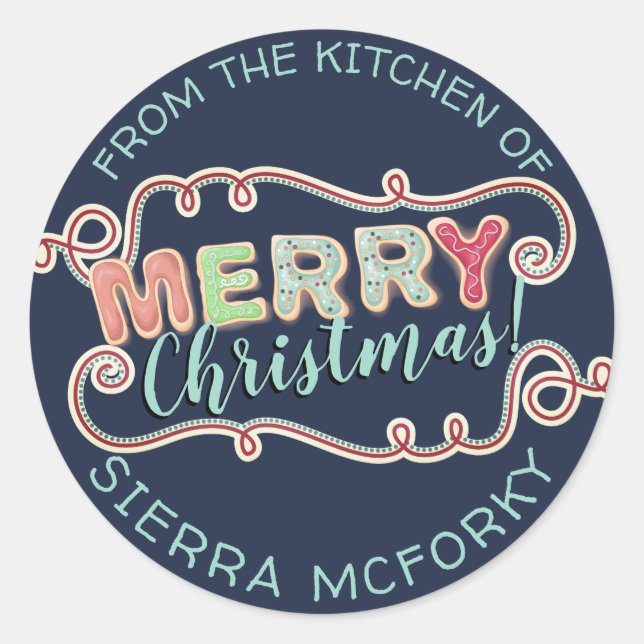 Galletas de navidad de la cocina del pegatina (Anverso)