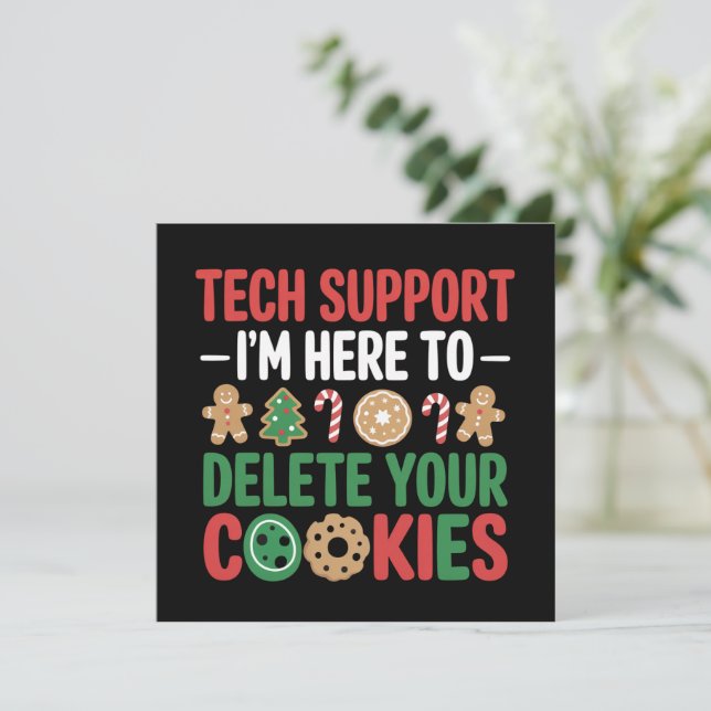 Galletas de Navidad de Soporte Técnico Divertido T (Anverso de pie)
