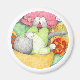 GALLETAS DE PESCADO DE COLORES KITTY Imán Redondo