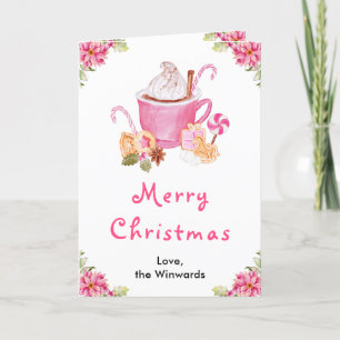 Galletas Navideñas y Chocolate Rosa Feliz Navidad