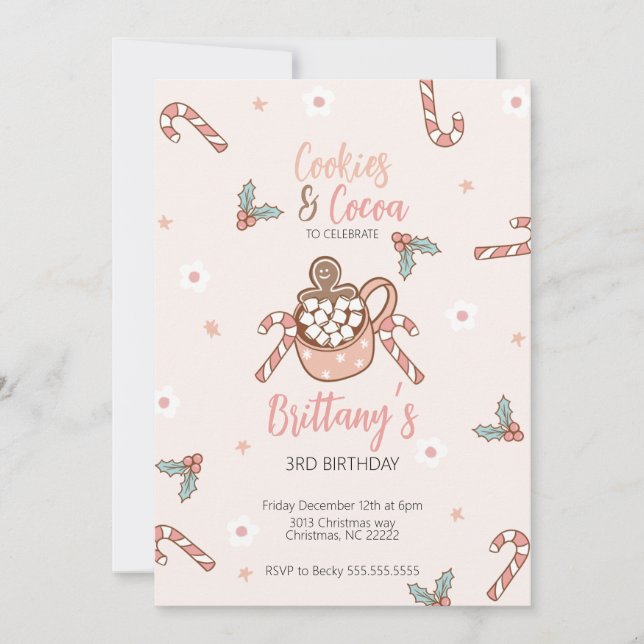 Galletas y Cacao Invitación de Invierno (Anverso)