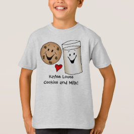 Galletas y camiseta personalizadas de la leche