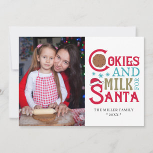 Galletas y Leche para Santa Tarjeta de Navidad Fam