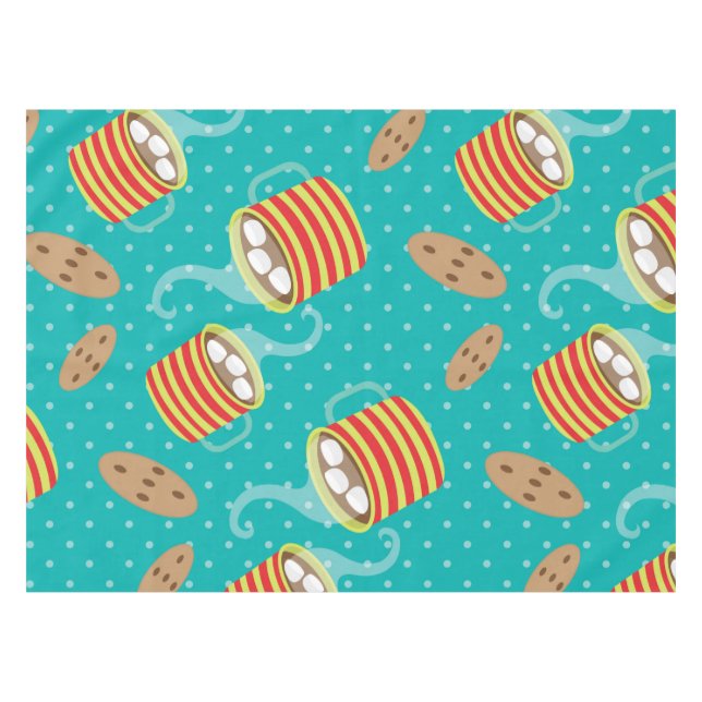 Galletas y manteles de vacaciones de cacao calient (Frente (Horizontal))