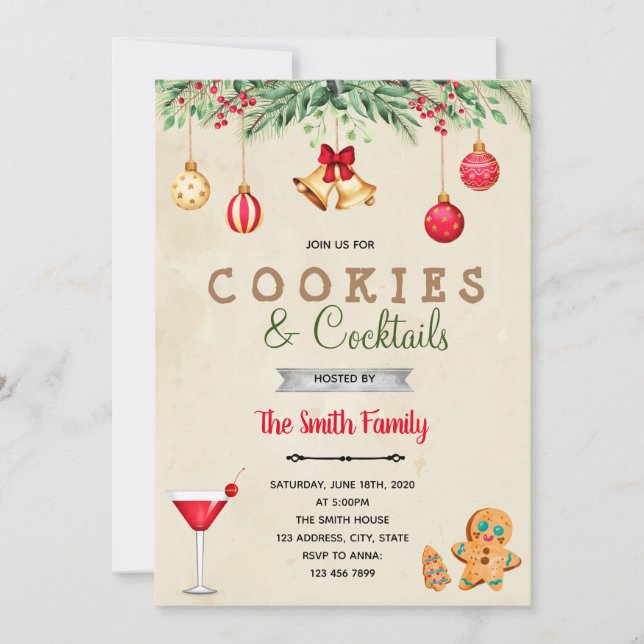 Galletitas de vacaciones e invitación para cóctele (Anverso)