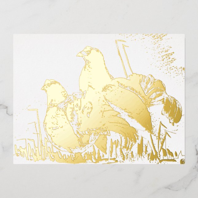 Galli cedroni Oro Relieve metalizado tarjeta posta (Anverso)