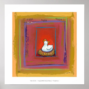 Gallina del arte del pollo que pone la pintura