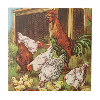 Gallina del gallo y teja rural de la cocina del