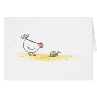 Gallina y caracol blancos