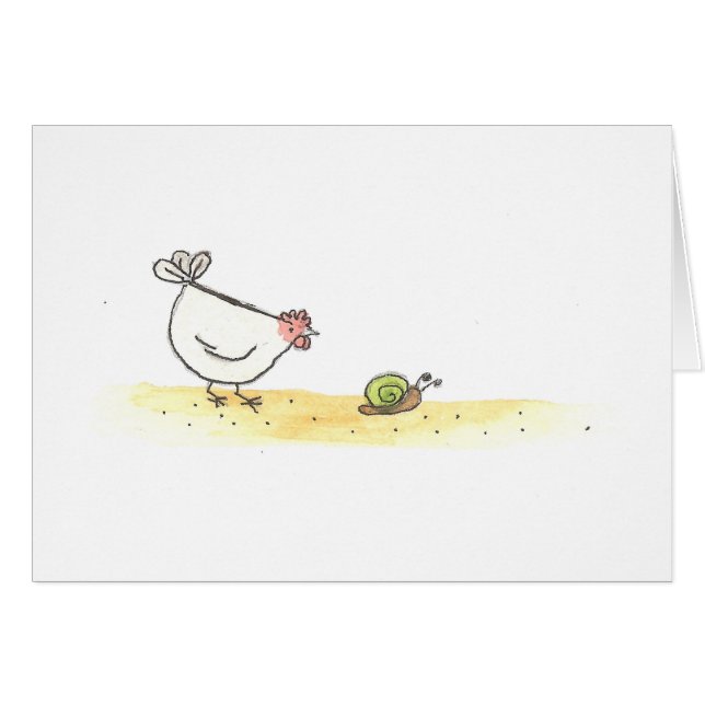 Gallina y caracol blancos (Anverso (Horizontal))