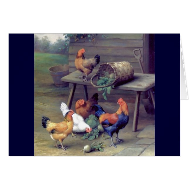 Gallinas de la cesta del nabo del gallo (Anverso (Horizontal))