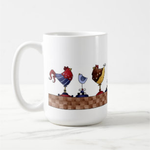Gallinas en una fila - taza