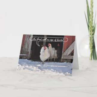 Gallinas que esperan el navidad de Santa