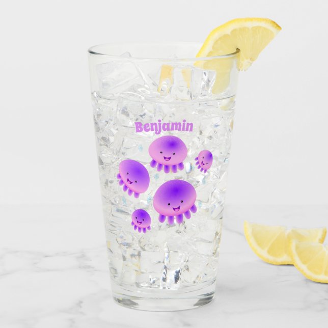 Gallito rosa morado kawaii personalizado (Reverso (hielo))