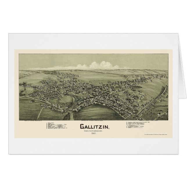 Gallitzin, mapa panorámico del PA - 1901 (Anverso (Horizontal))