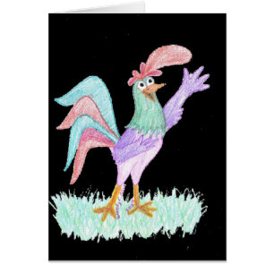 Gallo Cantando en Negro por Wendy C. Allen