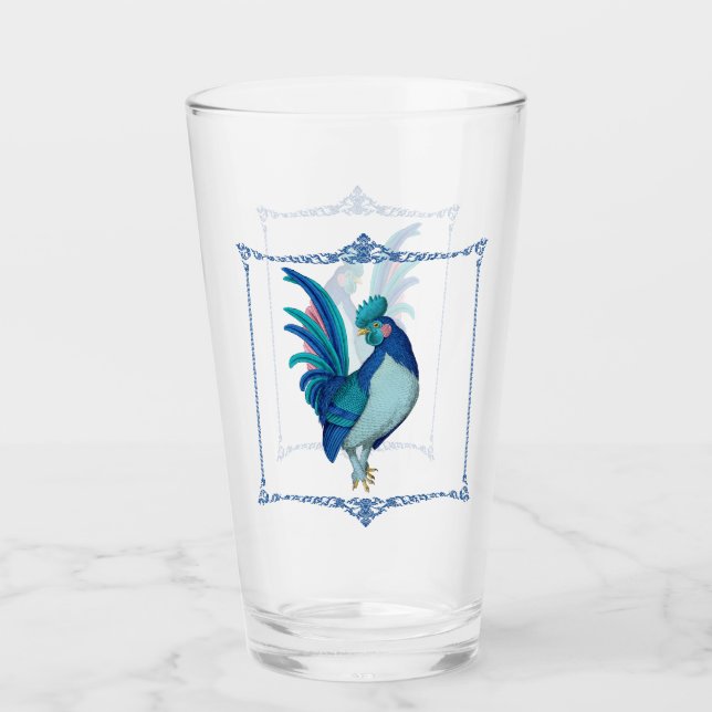 Gallo de granja campestre francés azul turquesa ro (Anverso)