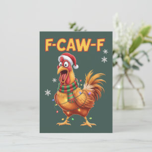 Gallo de Navidad gritando F Caw F divertido Pollo 